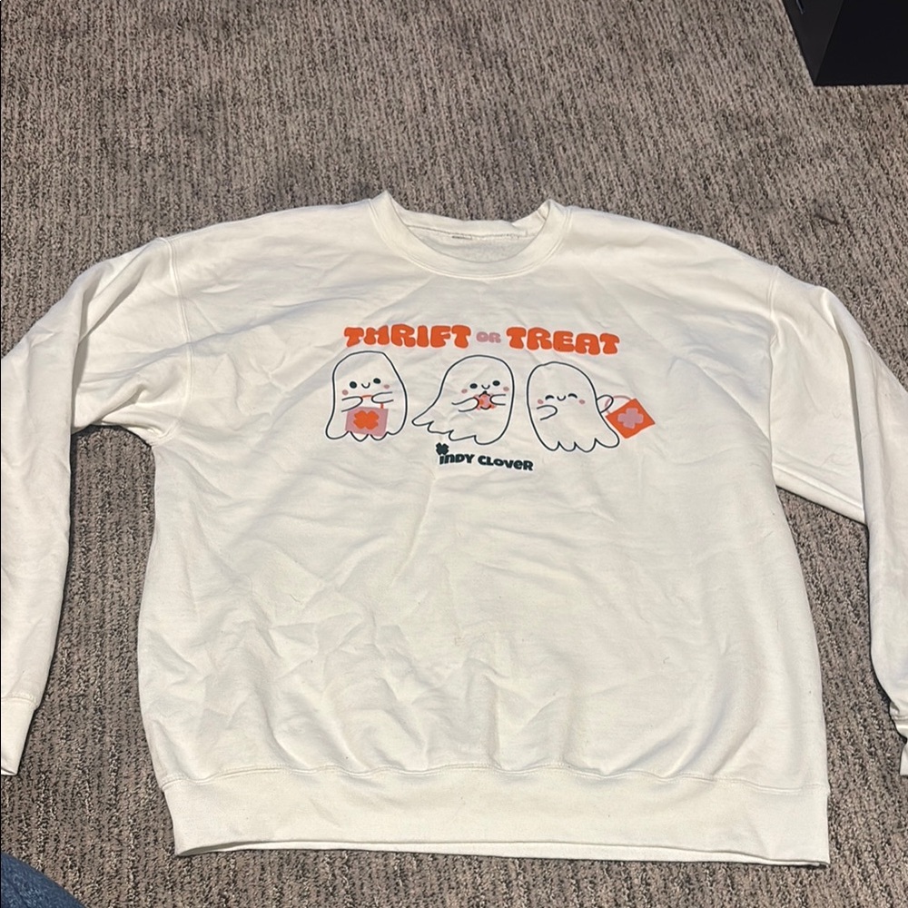 Cream Graphic Womens Sweater